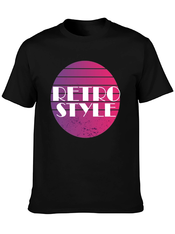 Retro Style Graphic Tee - Gradient Circle Design