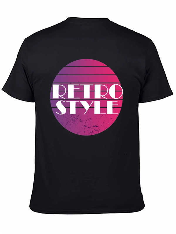 Retro Style Graphic Tee - Gradient Circle Design