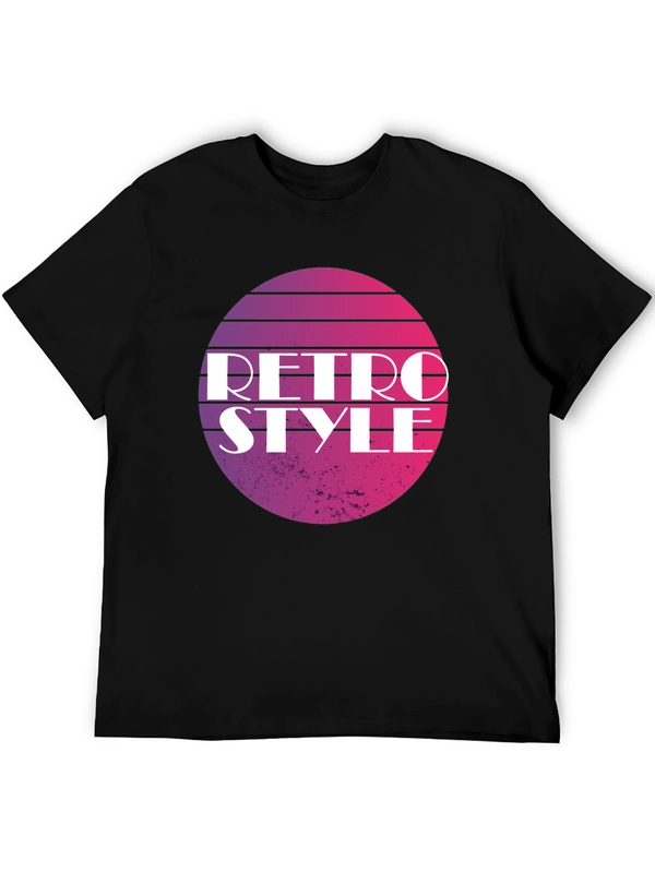 Retro Style Graphic Tee - Gradient Circle Design