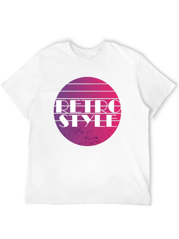 Retro Style Graphic Tee - Gradient Circle Design