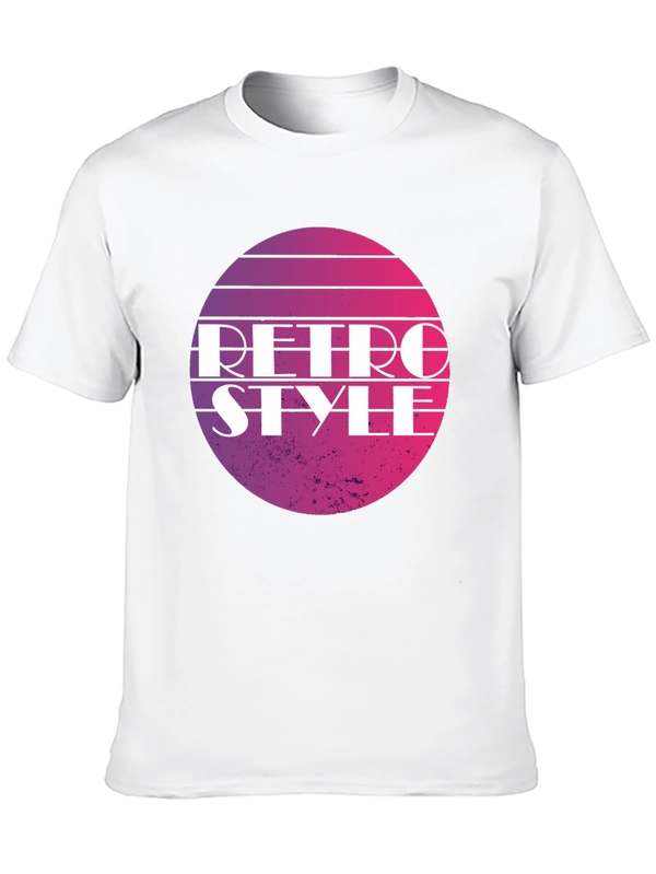Retro Style Graphic Tee - Gradient Circle Design
