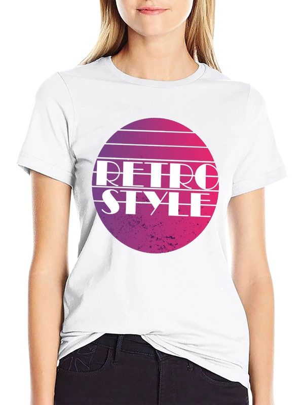 Retro Style Graphic Tee - Gradient Circle Design
