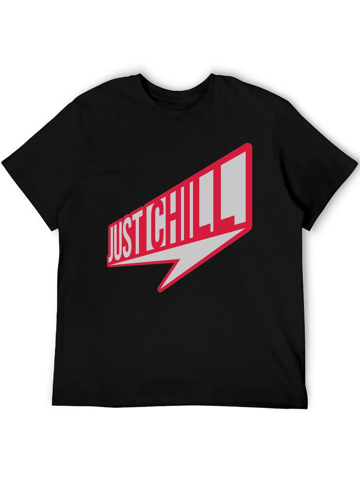 Just Chill Graphic Tee - Black Casual T-Shirt