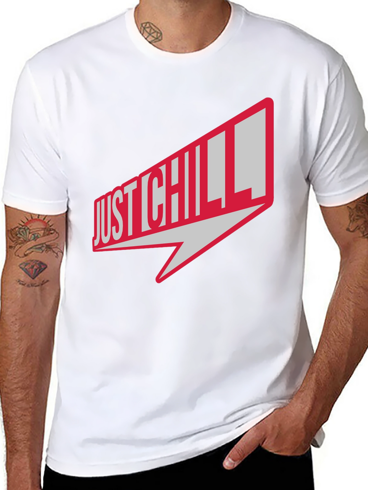 Just Chill Graphic Tee - Black Casual T-Shirt