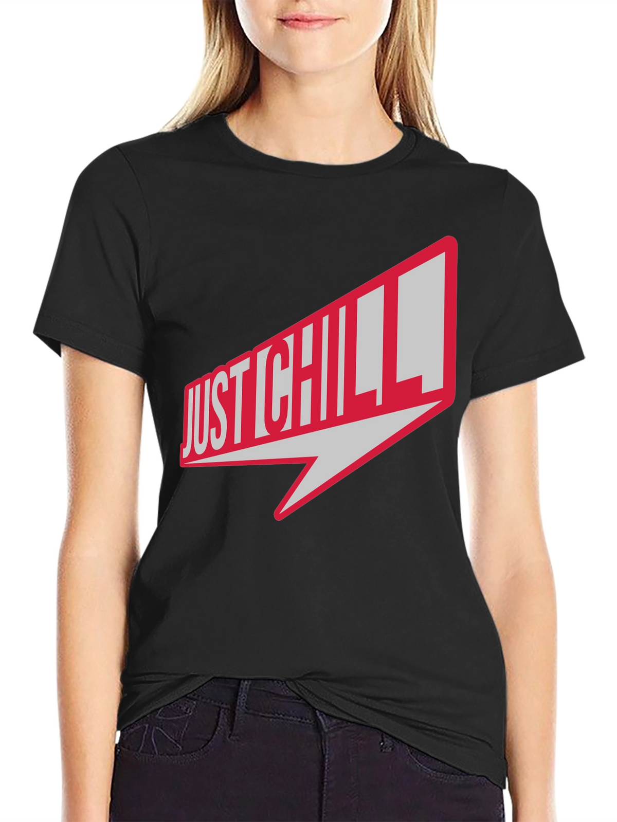 Just Chill Graphic Tee - Black Casual T-Shirt