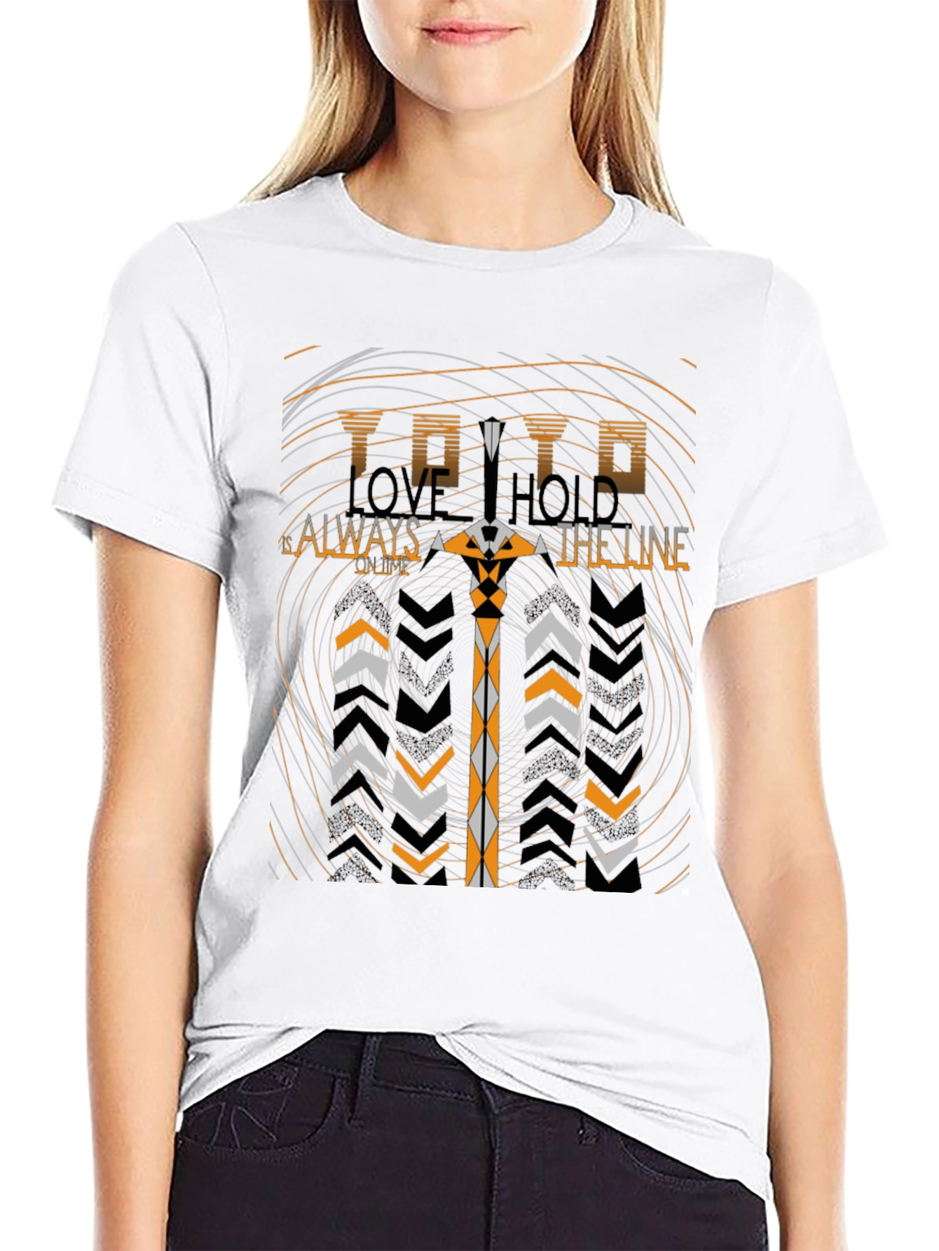Abstract Graphic Print Tee - Black