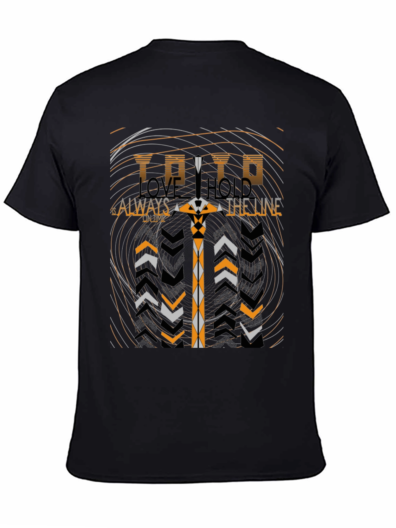 Abstract Graphic Print Tee - Black