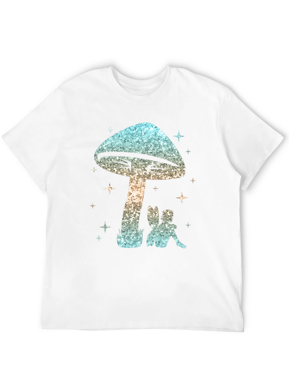 Magical Mushroom & Fairy Black T-Shirt