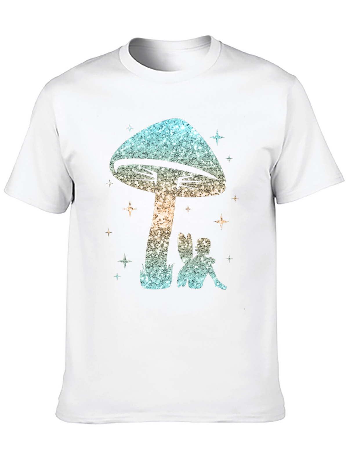 Magical Mushroom & Fairy Black T-Shirt