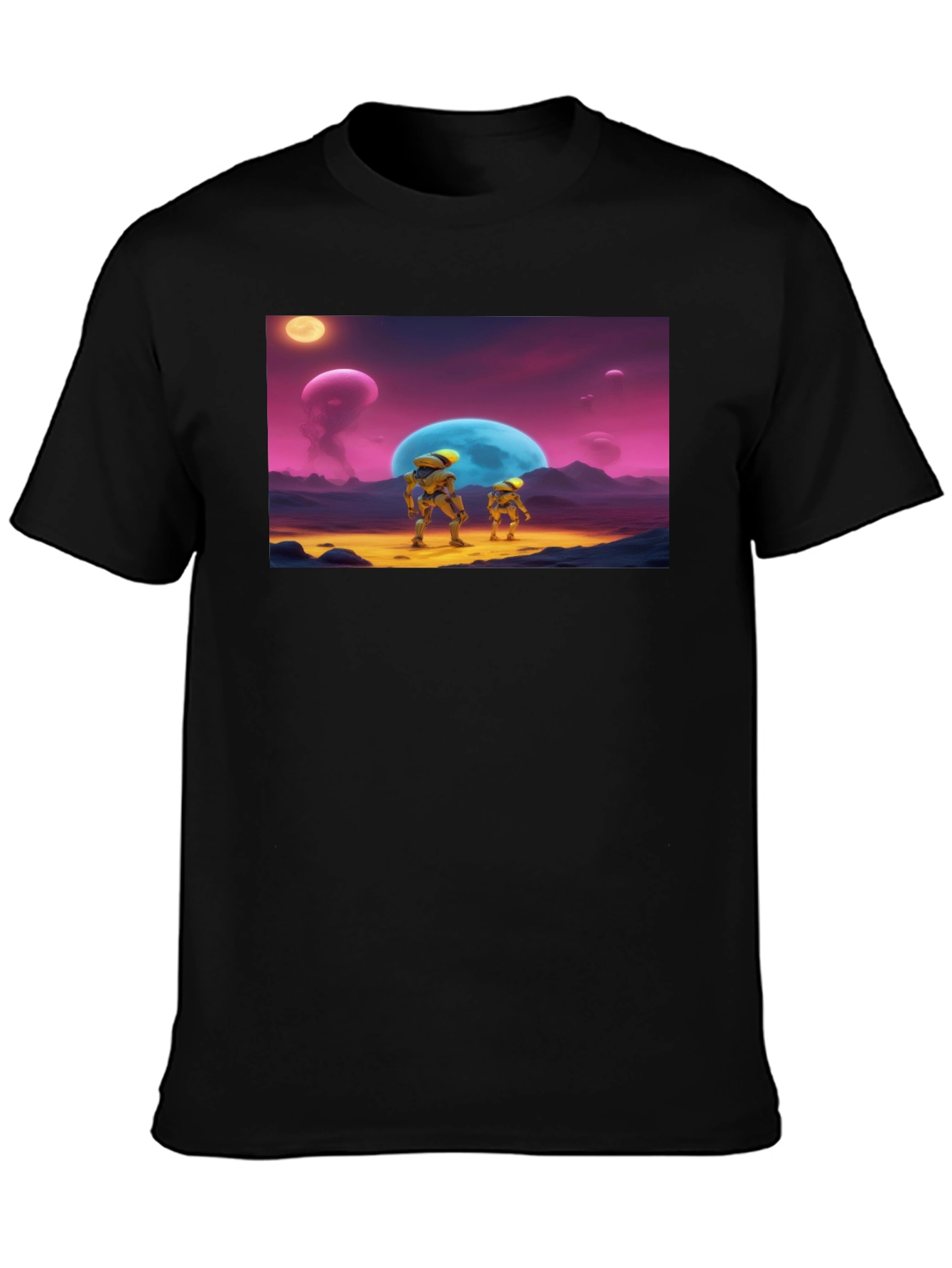 Retro Sci-Fi Crew Neck T-Shirt