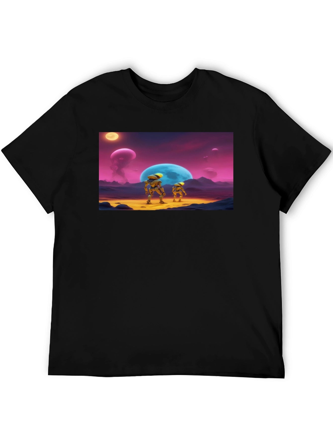 Retro Sci-Fi Crew Neck T-Shirt