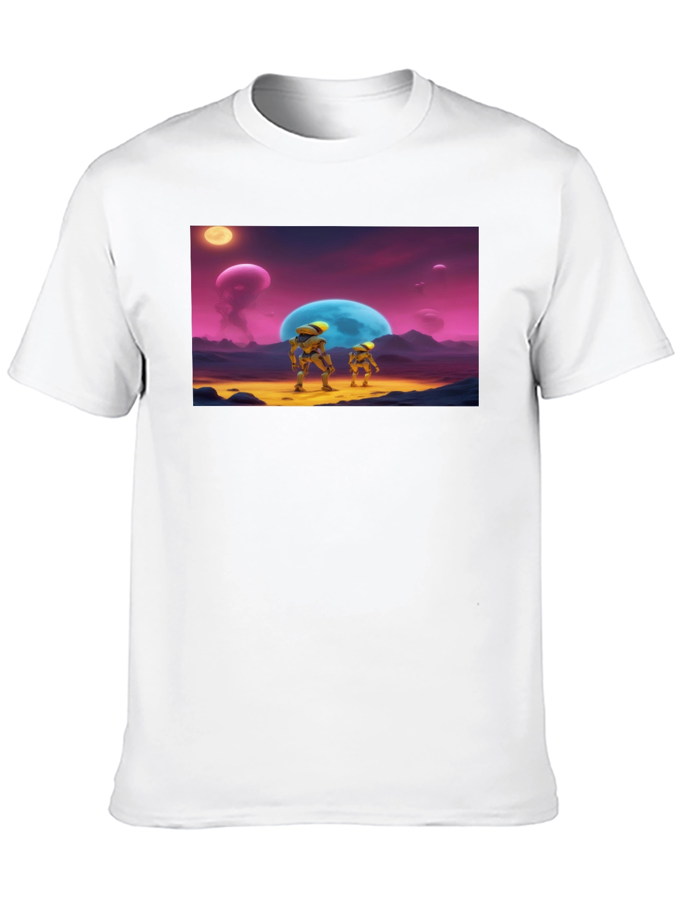 Retro Sci-Fi Crew Neck T-Shirt