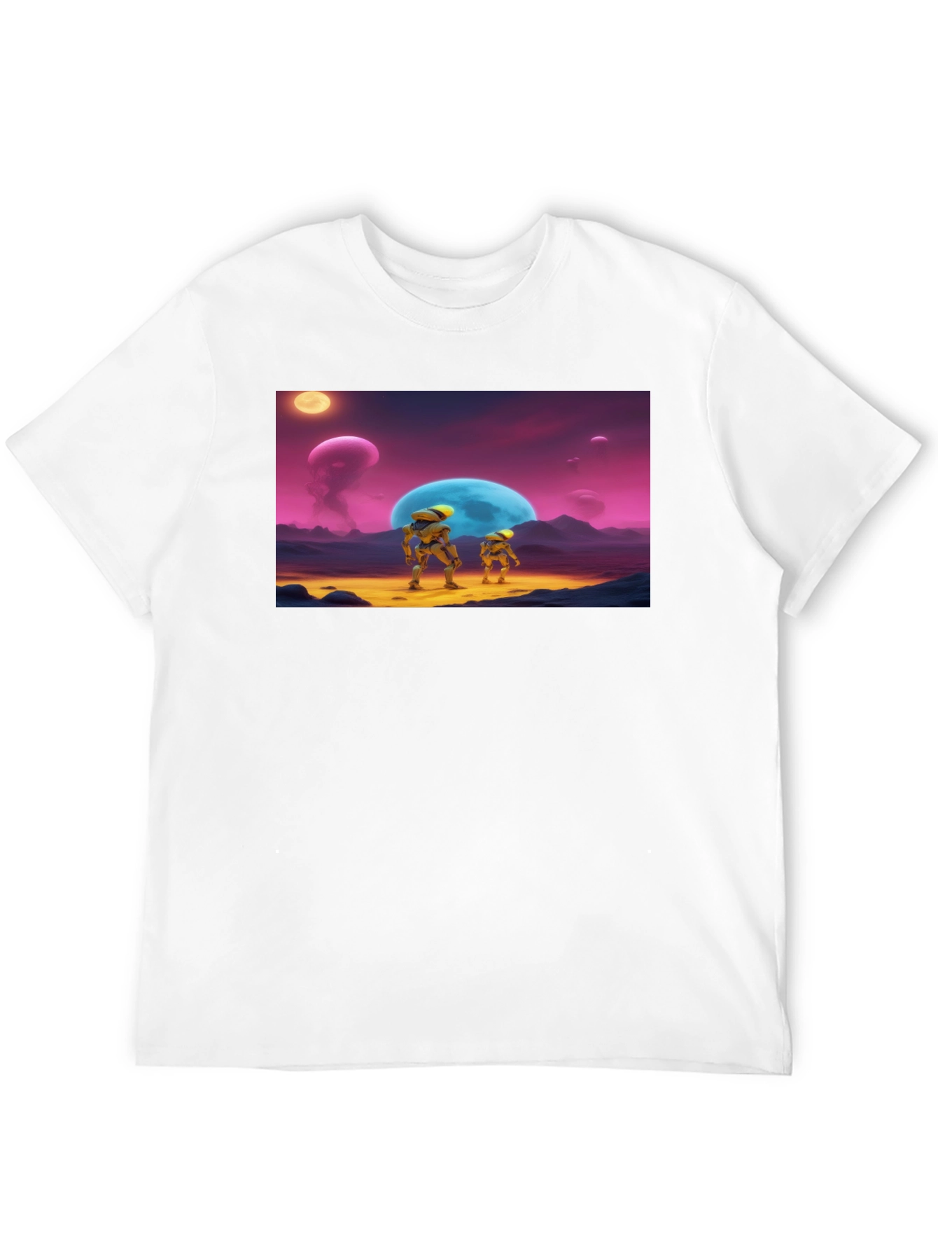 Retro Sci-Fi Crew Neck T-Shirt