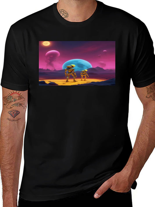 Retro Sci-Fi Crew Neck T-Shirt