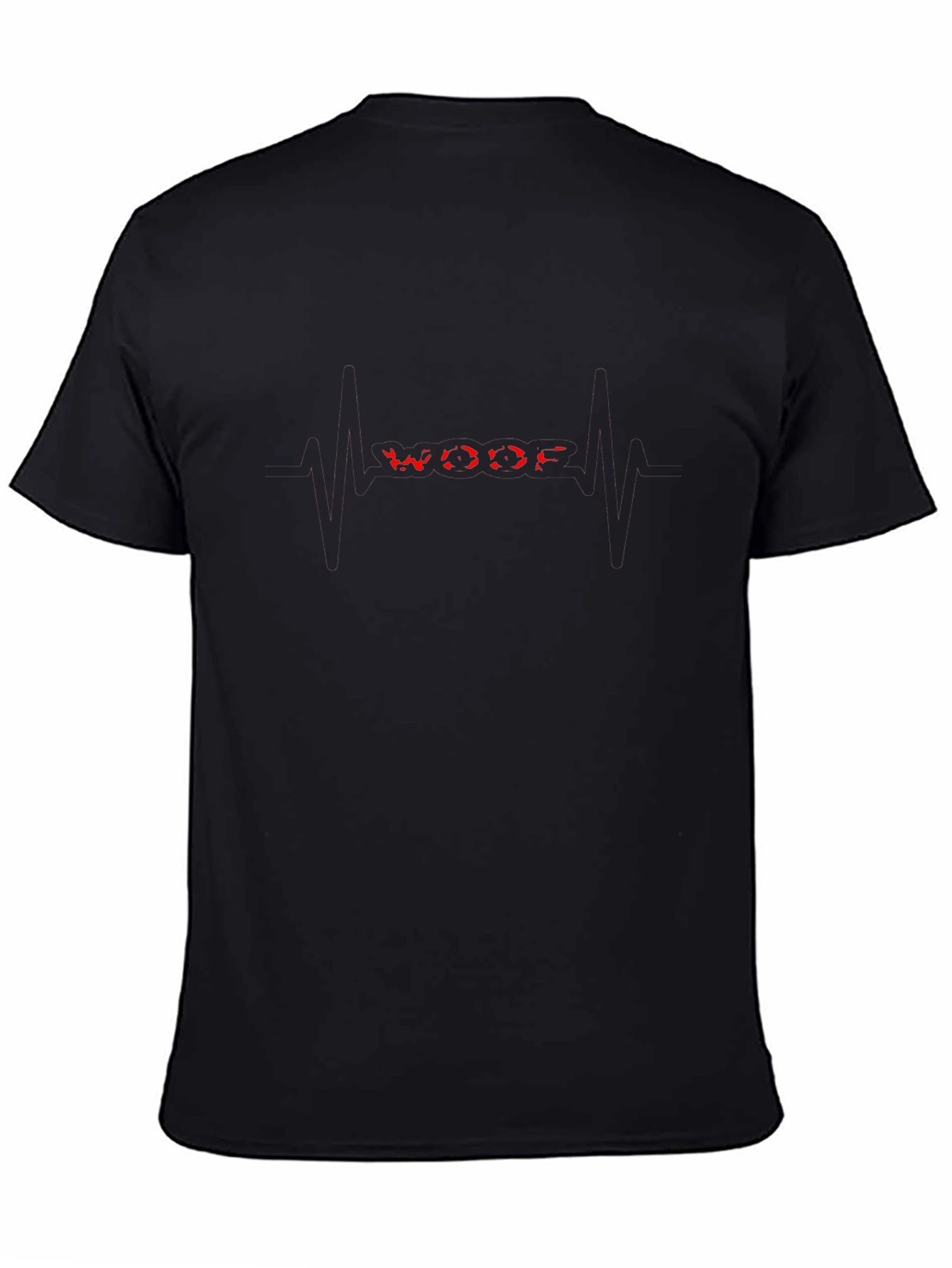 Woof Graphic Tee - Edgy Red Lettering Black T-Shirt