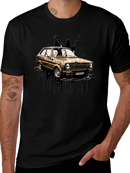 Classic Car Graphic T-Shirt - Black