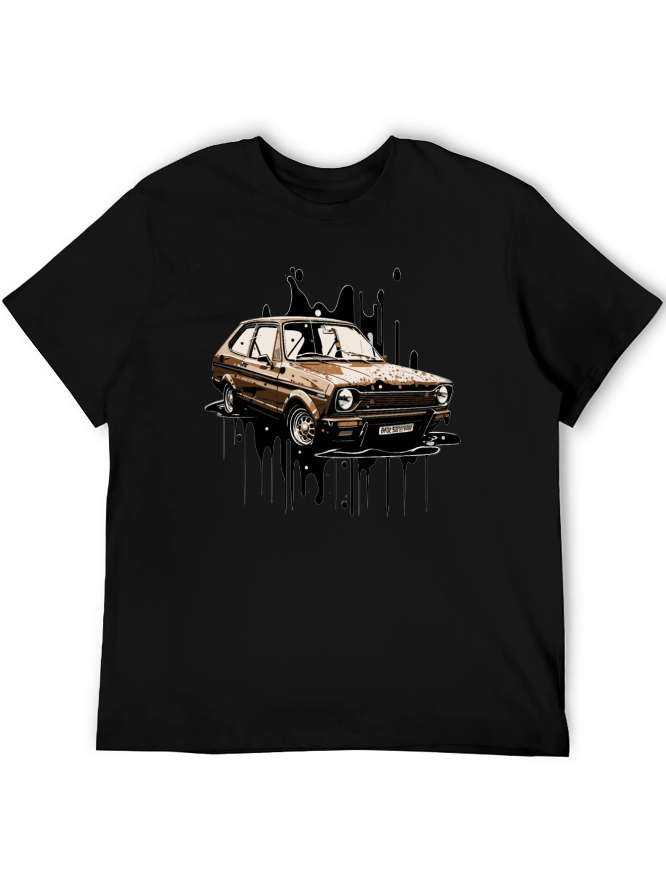 Classic Car Graphic T-Shirt - Black