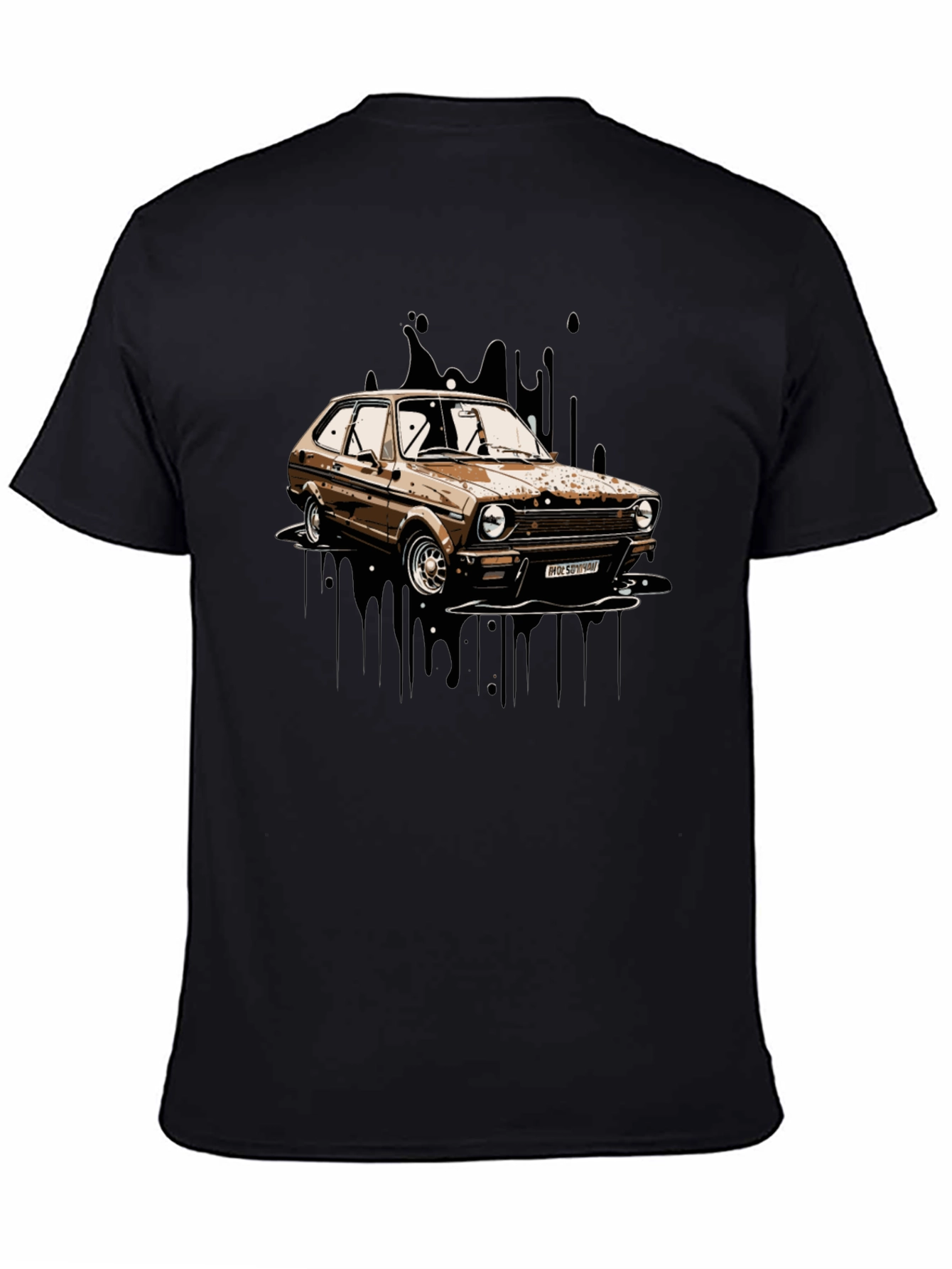 Classic Car Graphic T-Shirt - Black