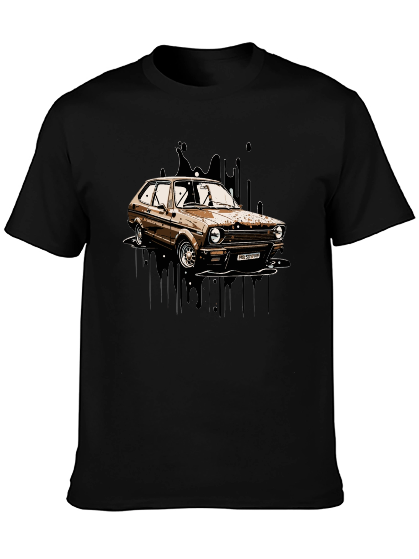 Classic Car Graphic T-Shirt - Black