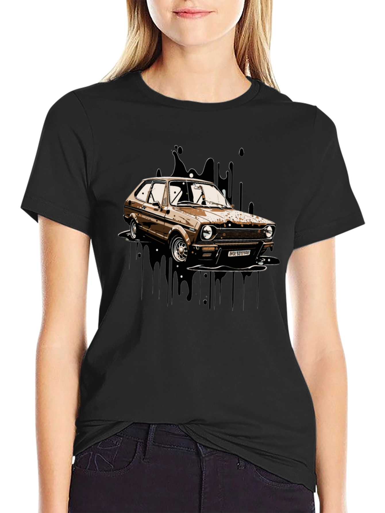 Classic Car Graphic T-Shirt - Black
