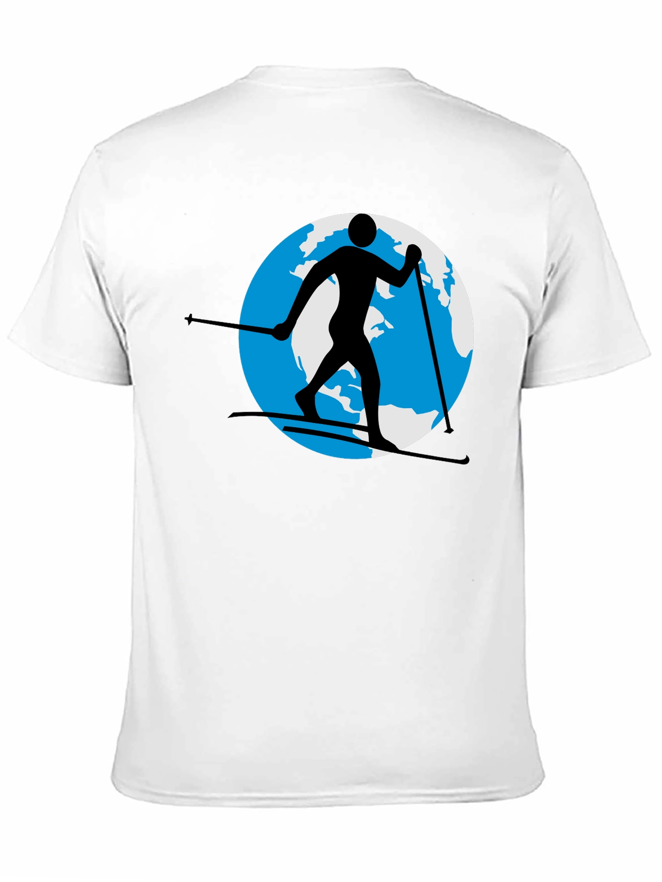 Skiing Around the World Black Graphic Tee