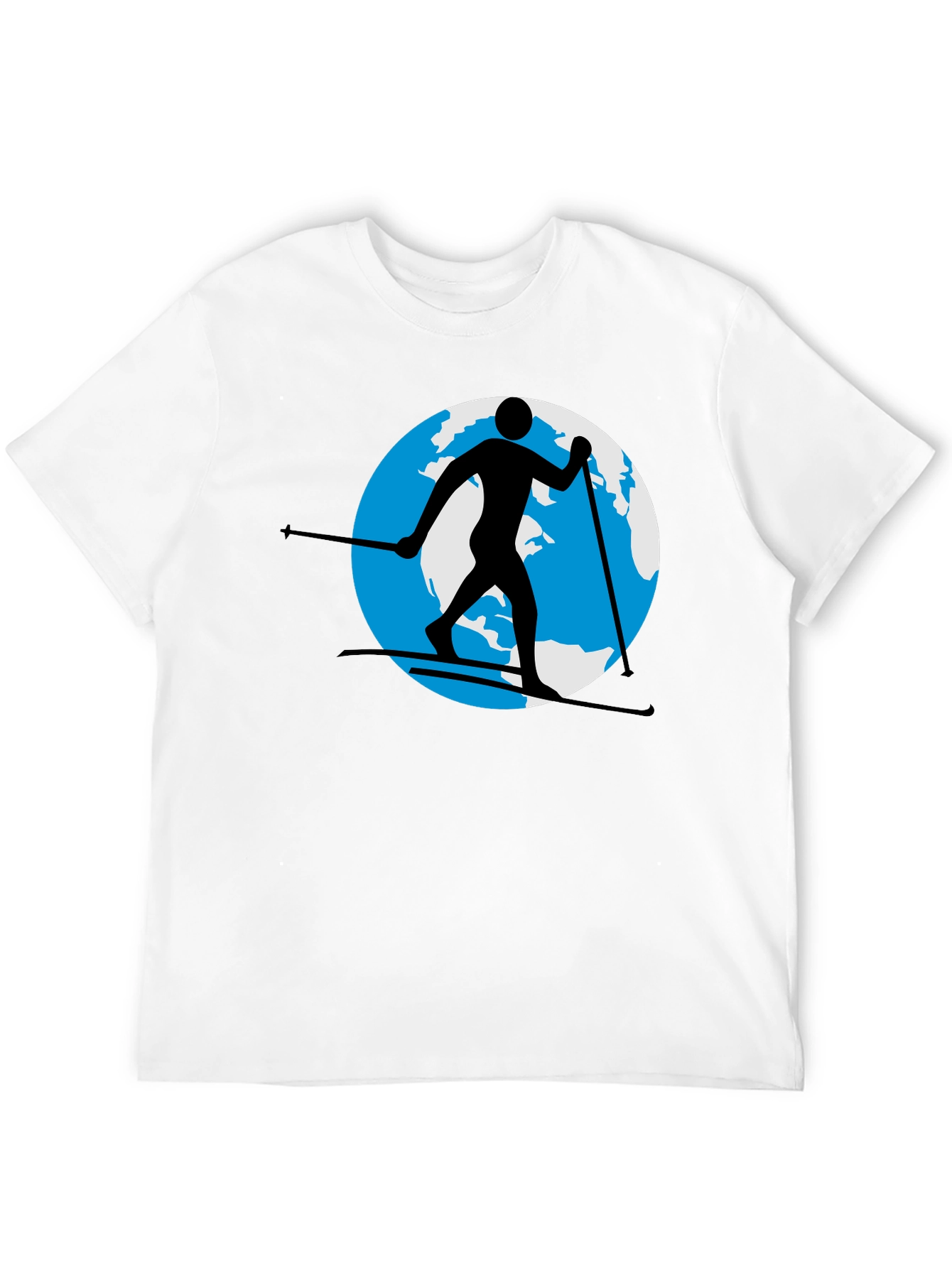 Skiing Around the World Black Graphic Tee