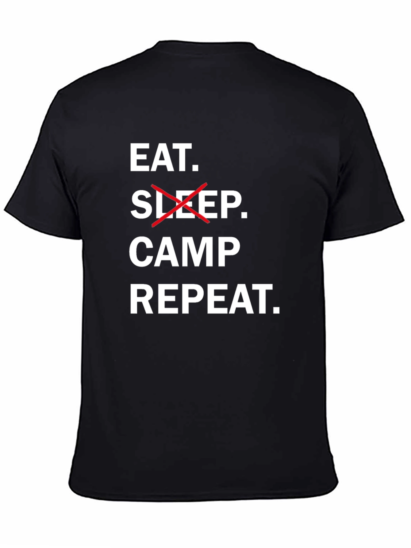 Eat Sleep Camp Repeat Black T-Shirt