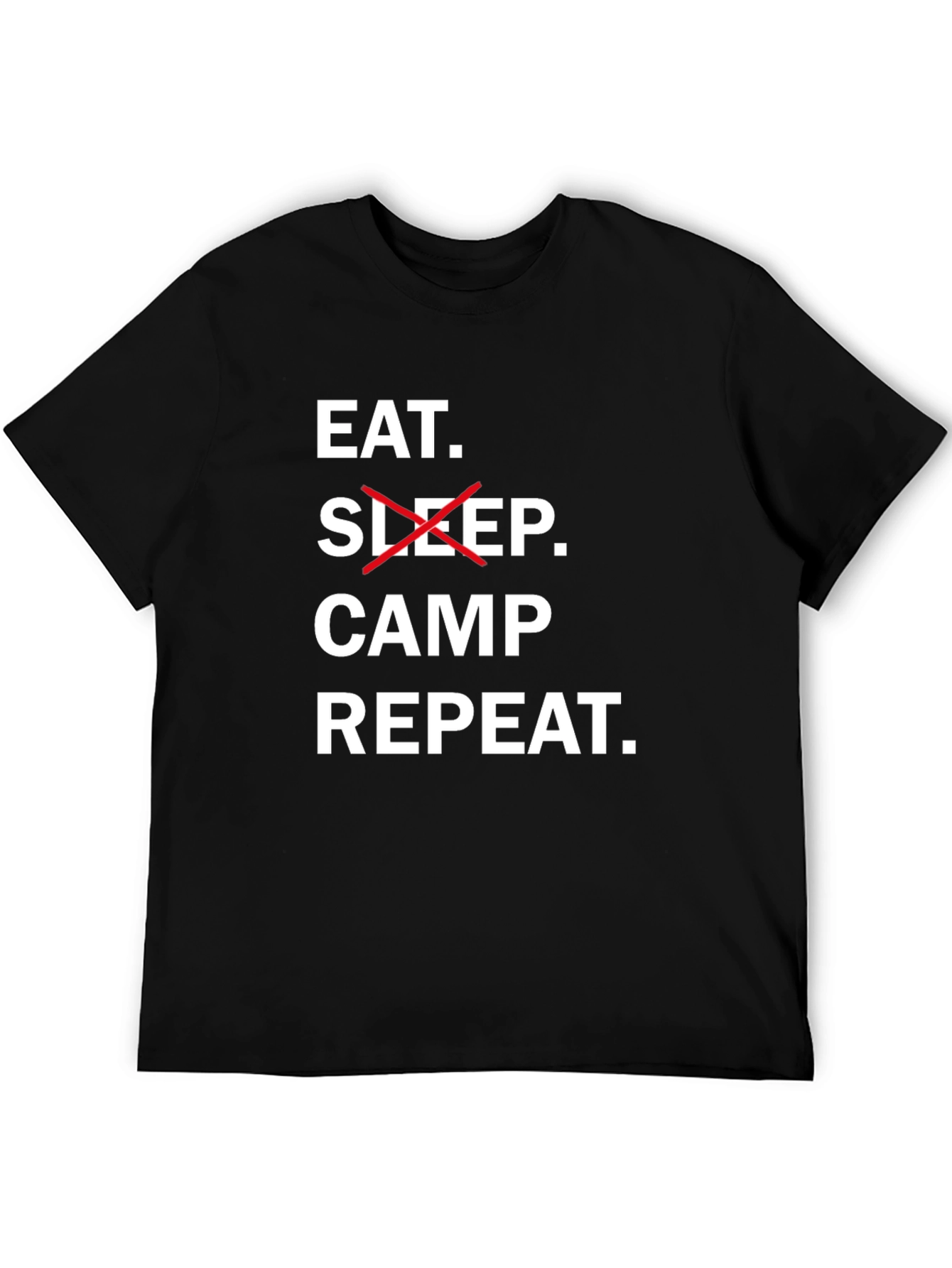 Eat Sleep Camp Repeat Black T-Shirt