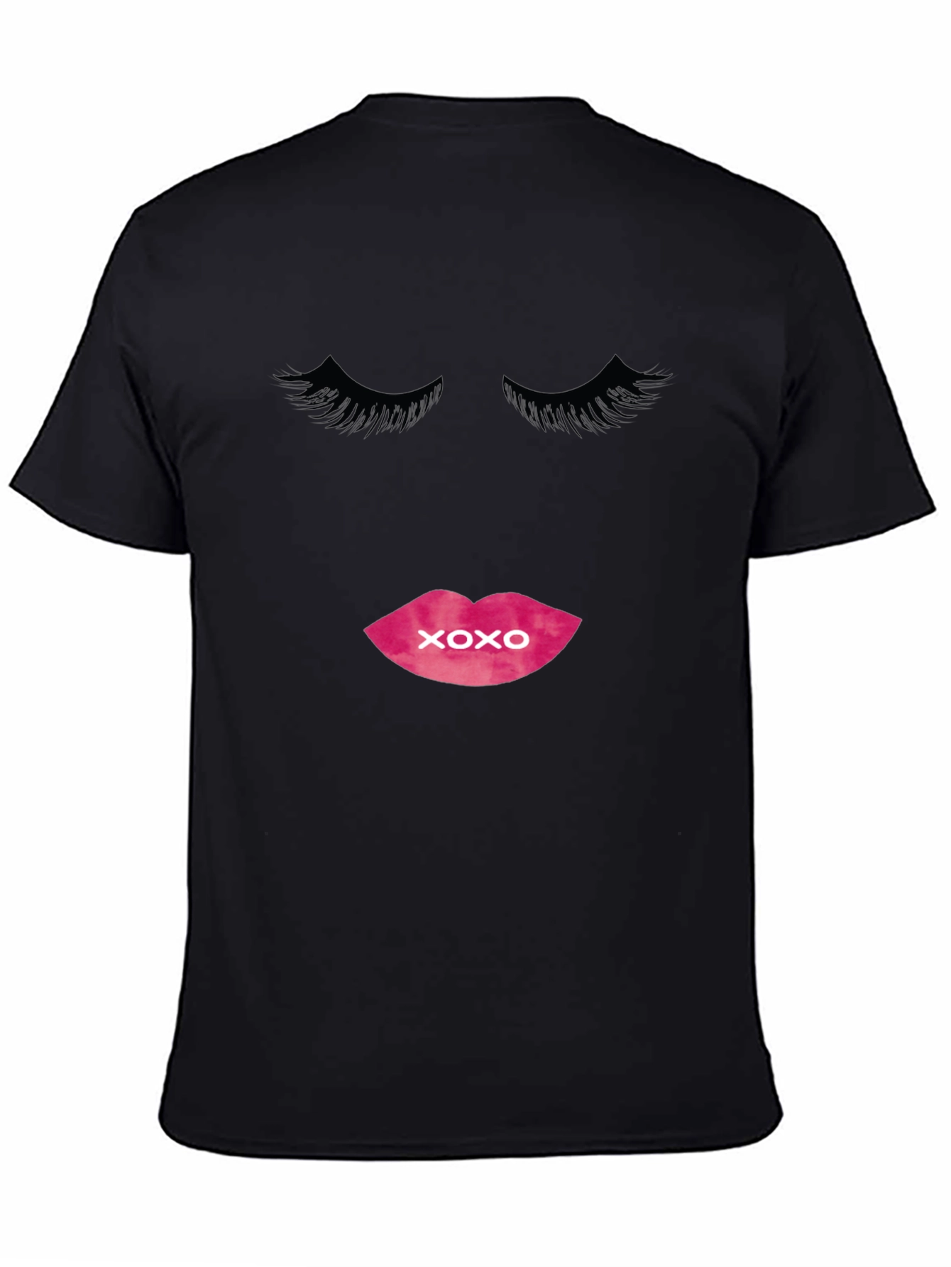 XOXO Lips Graphic Black T-Shirt