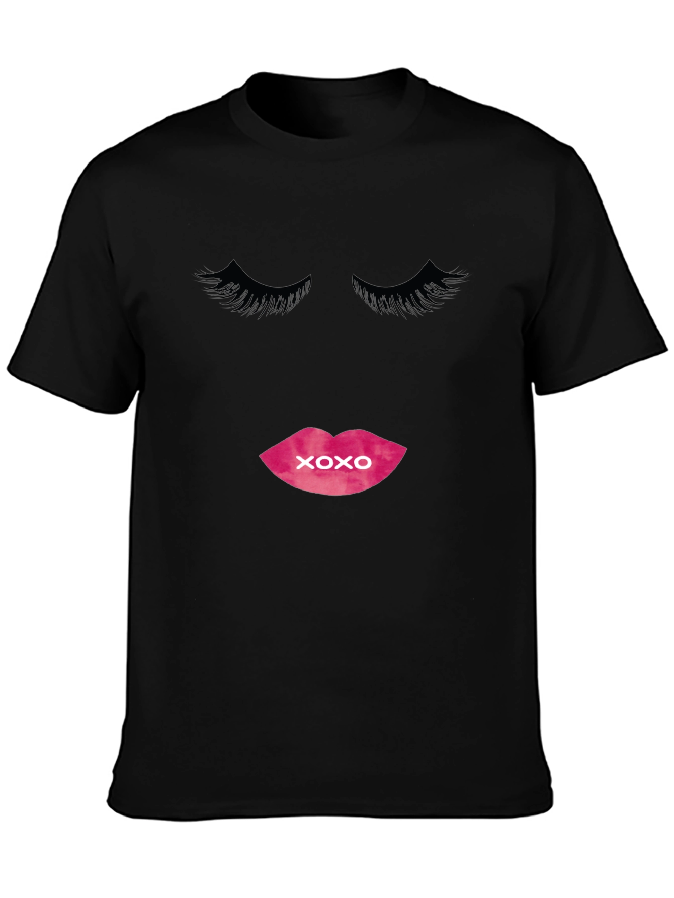 XOXO Lips Graphic Black T-Shirt