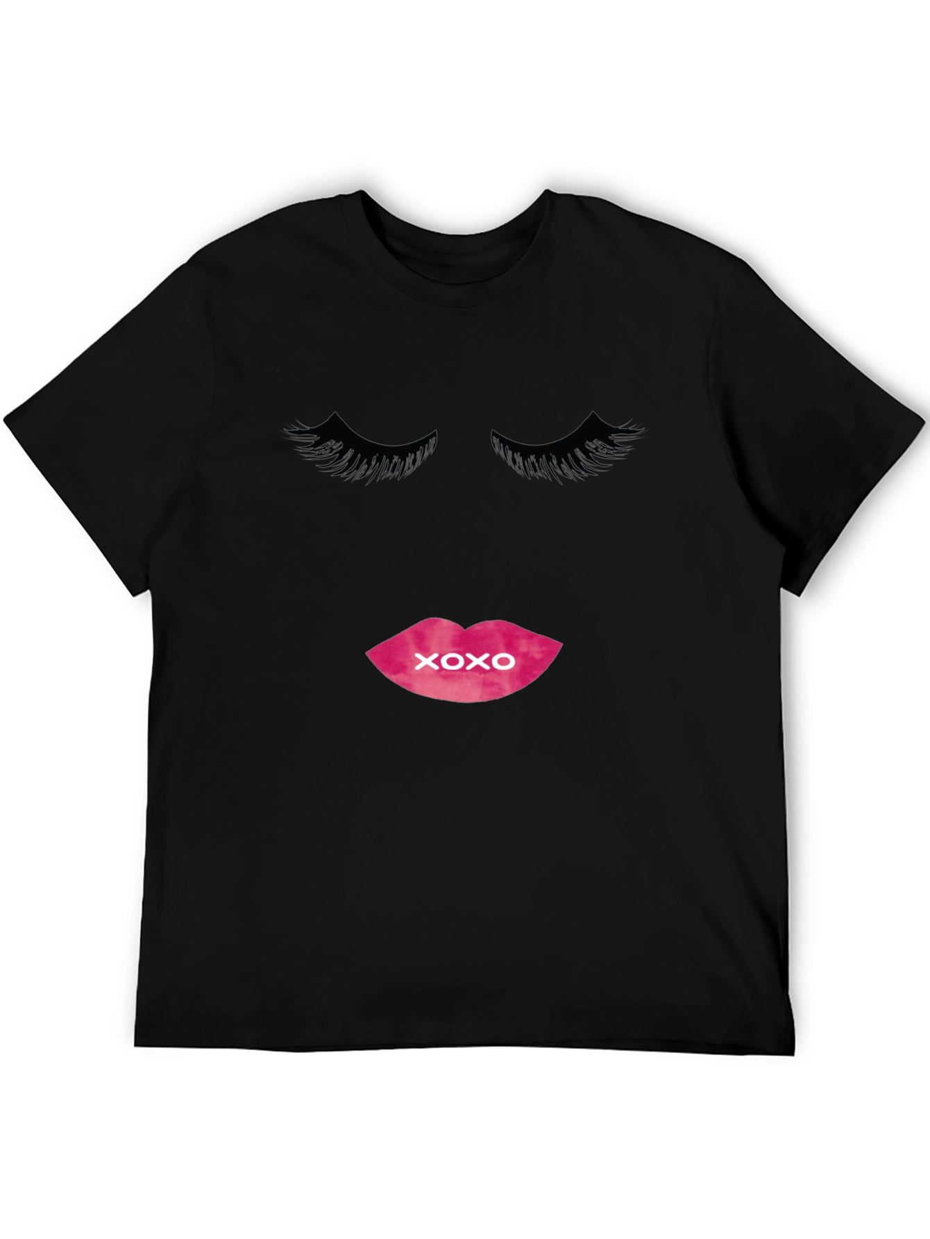 XOXO Lips Graphic Black T-Shirt