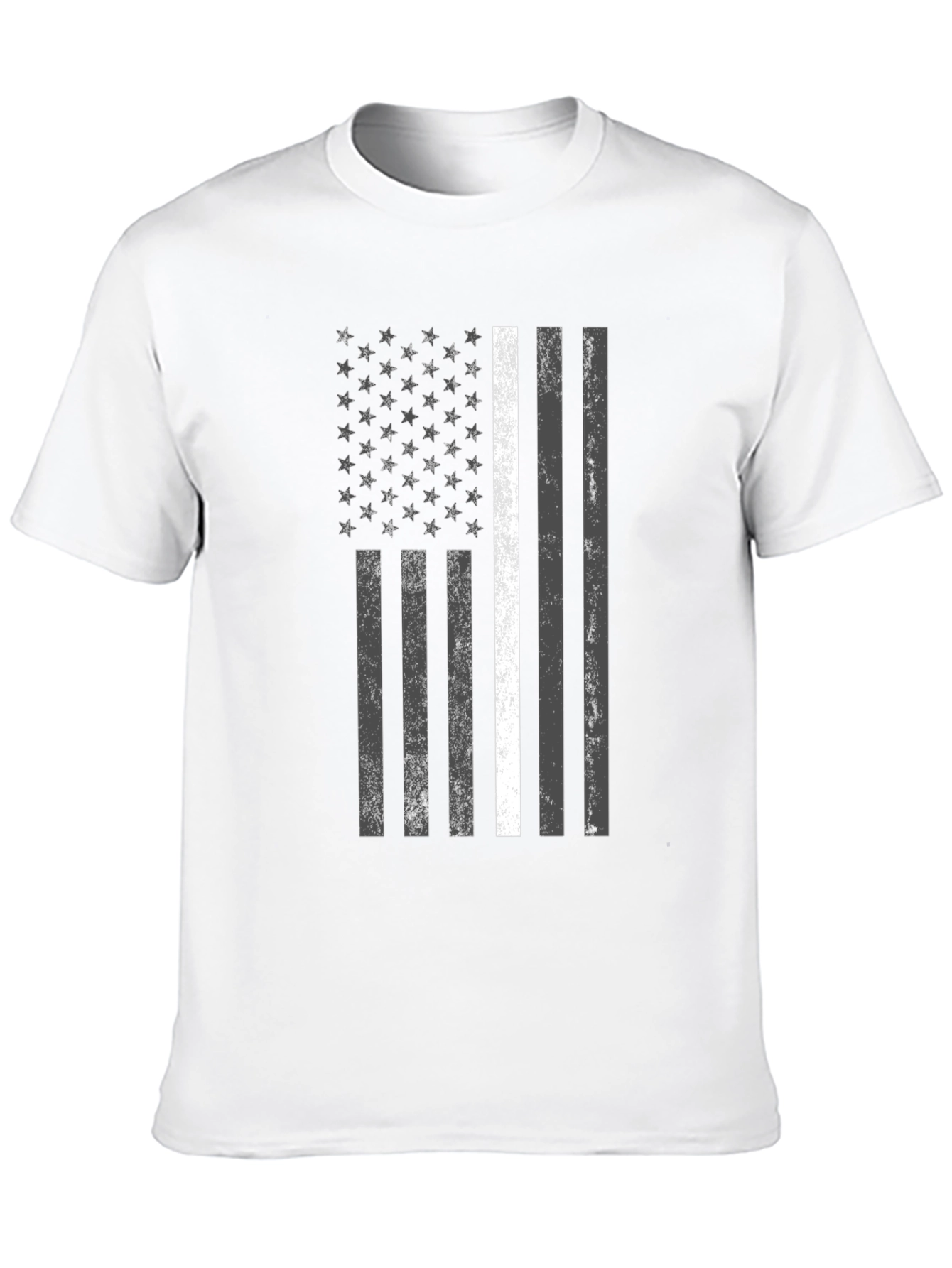 American Flag Thin White Line Graphic T-Shirt