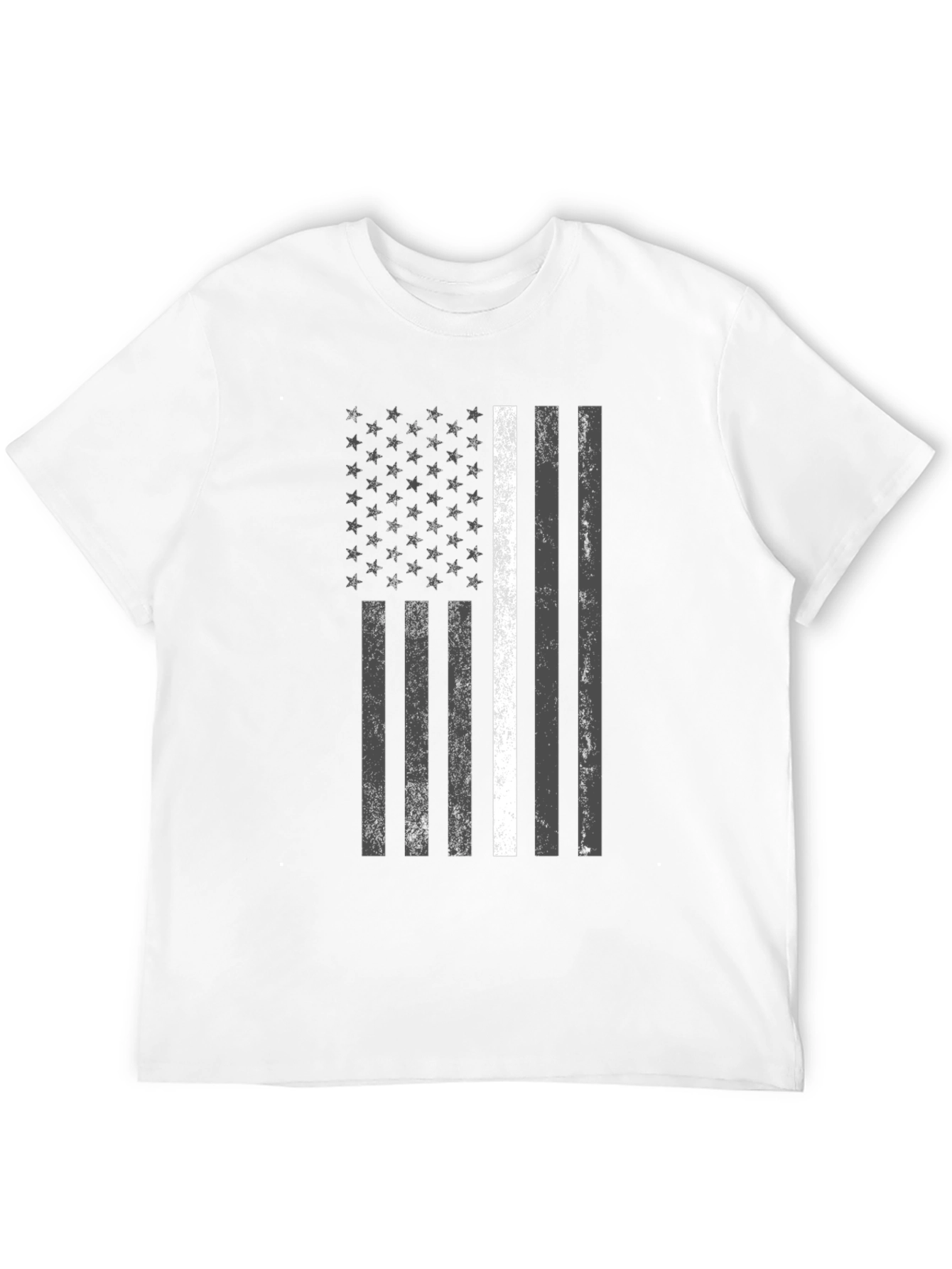 American Flag Thin White Line Graphic T-Shirt
