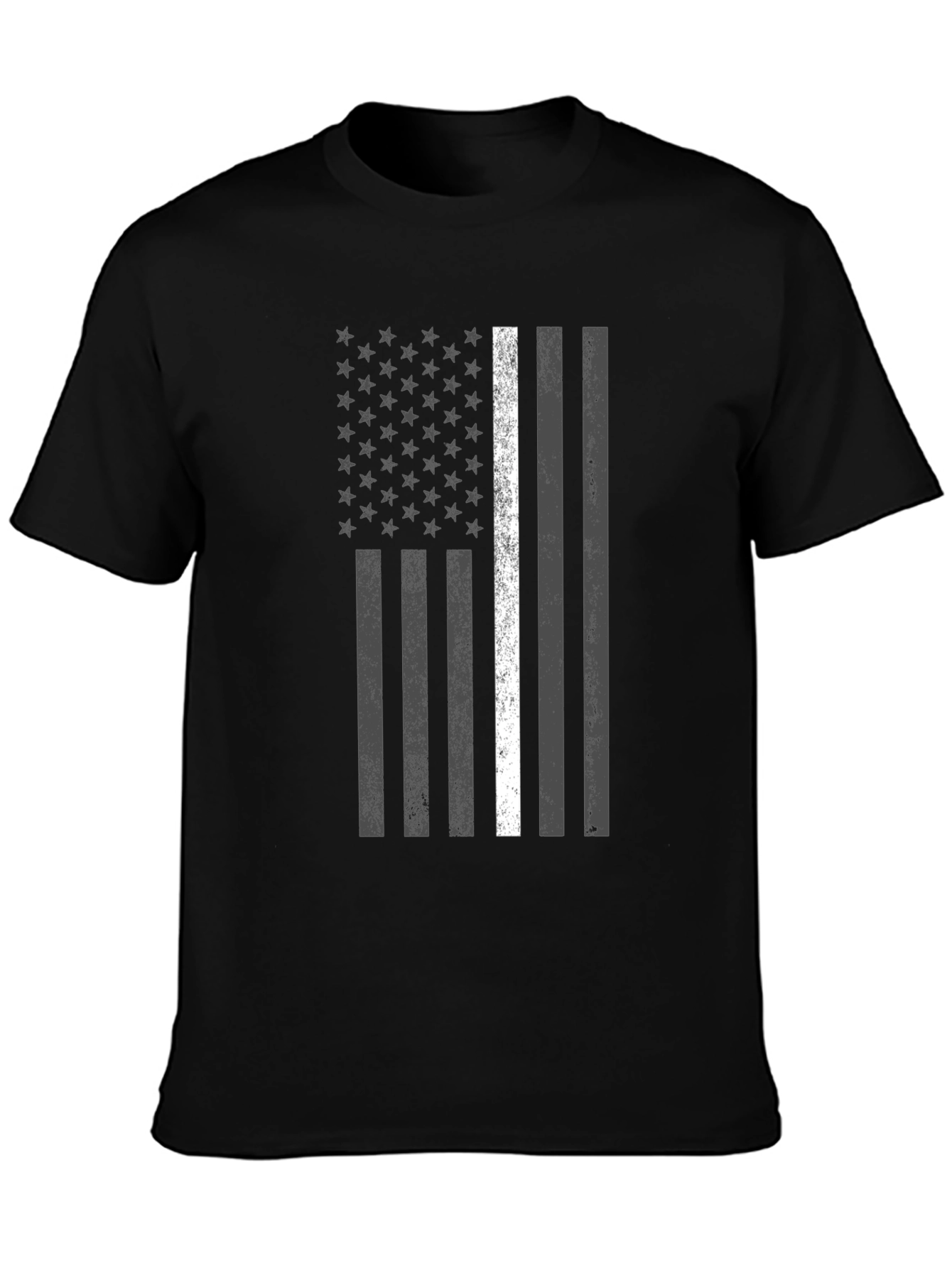 American Flag Thin White Line Graphic T-Shirt