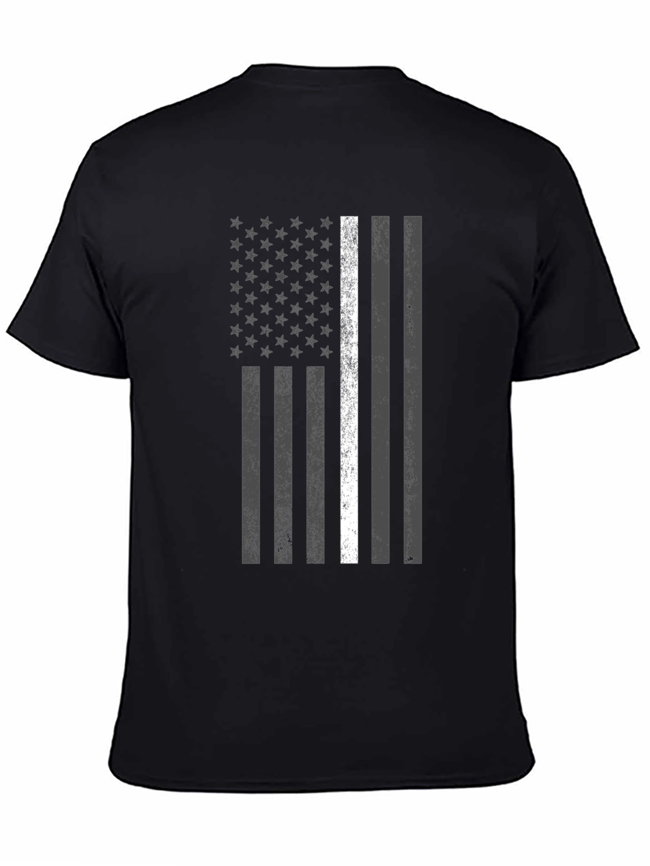 American Flag Thin White Line Graphic T-Shirt