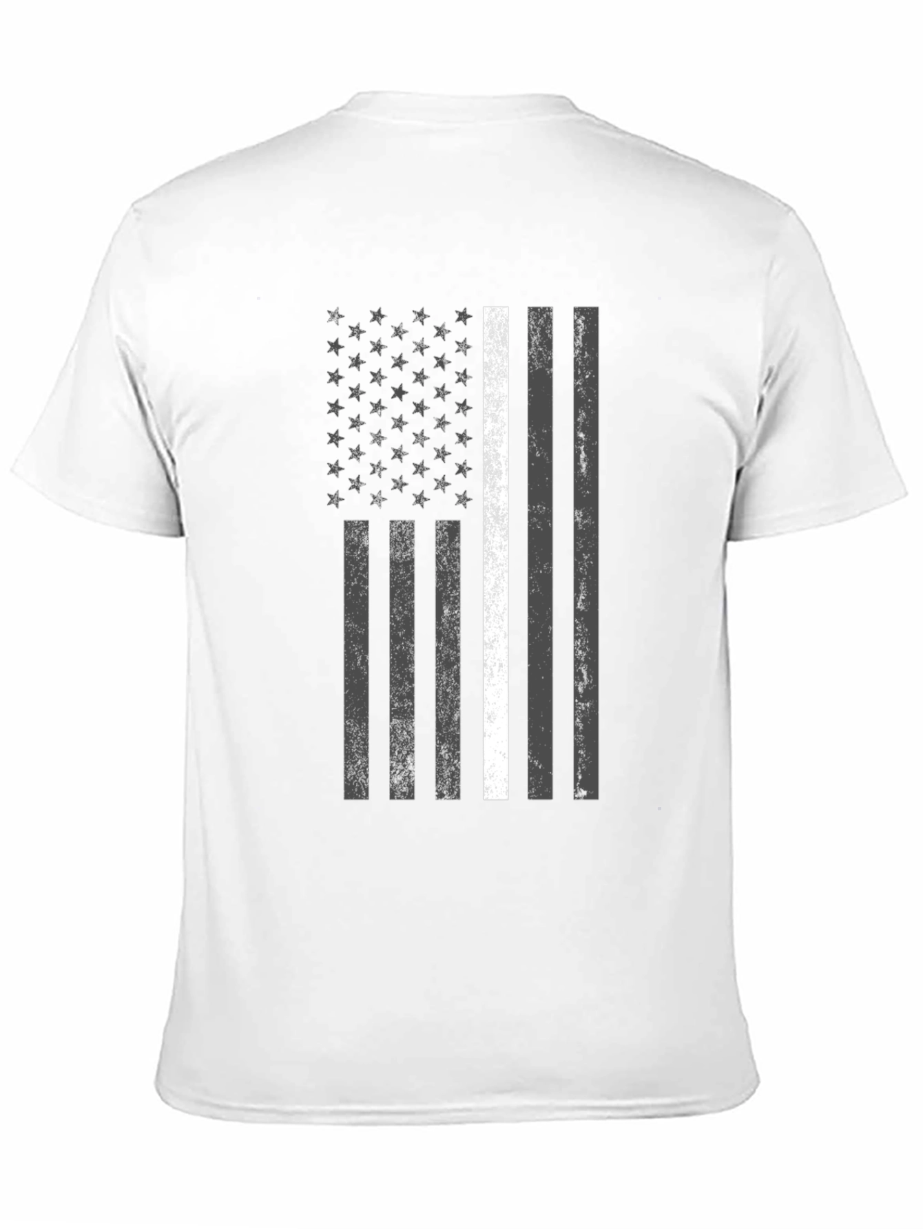 American Flag Thin White Line Graphic T-Shirt