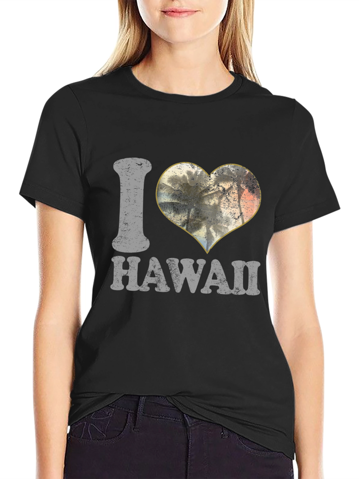 I Love Hawaii Palm Trees Heart T-Shirt