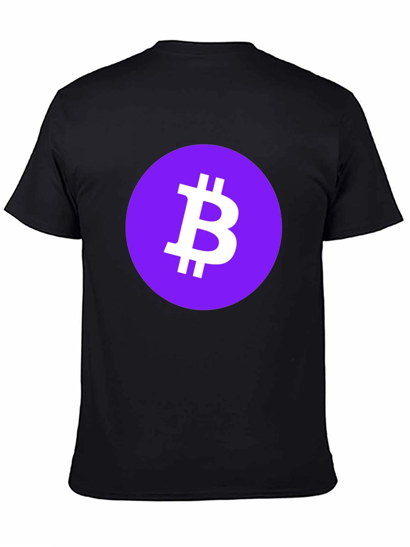 Bitcoin Crypto Tee - Purple Circle Black T-Shirt