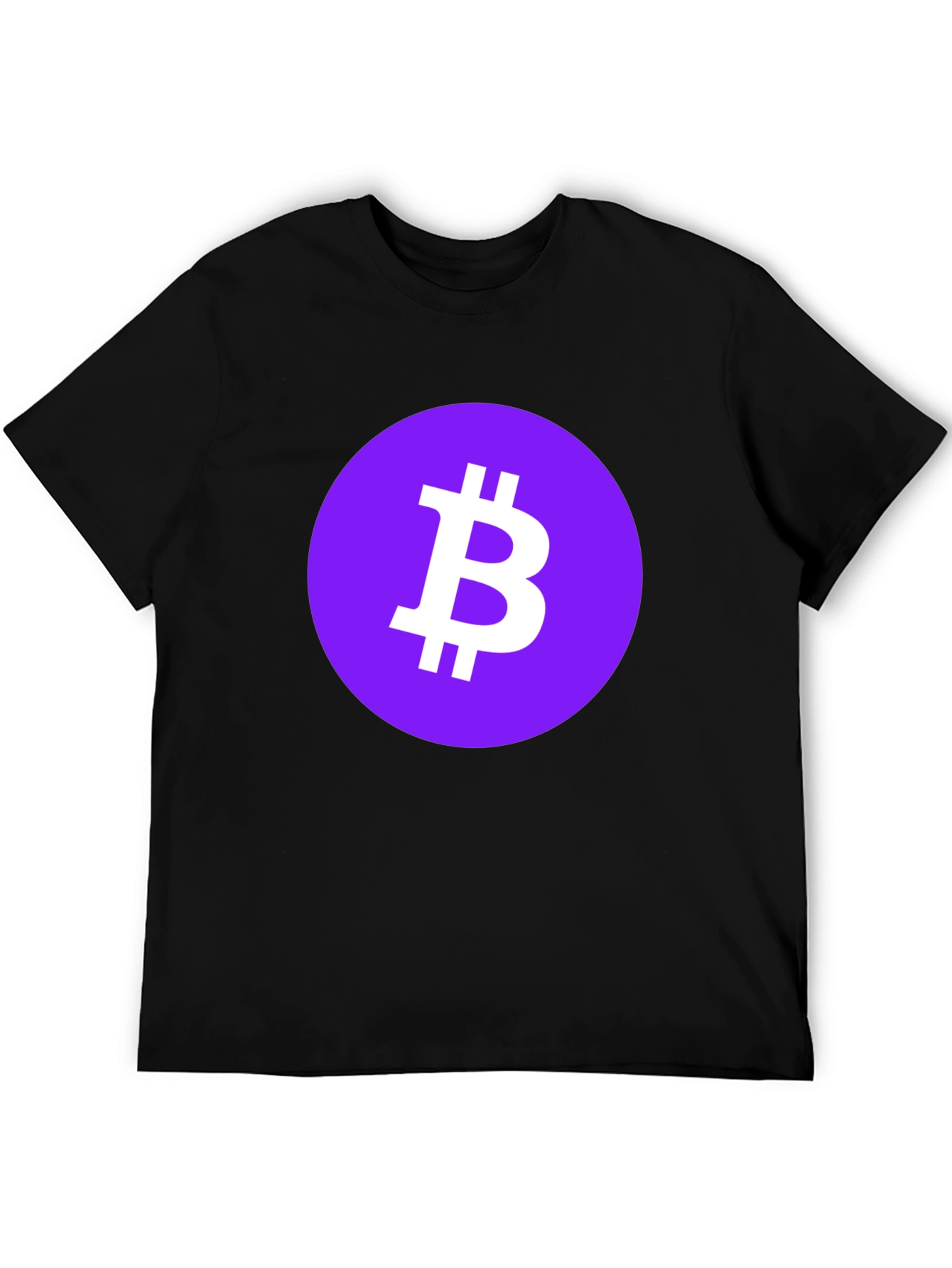 Bitcoin Crypto Tee - Purple Circle Black T-Shirt