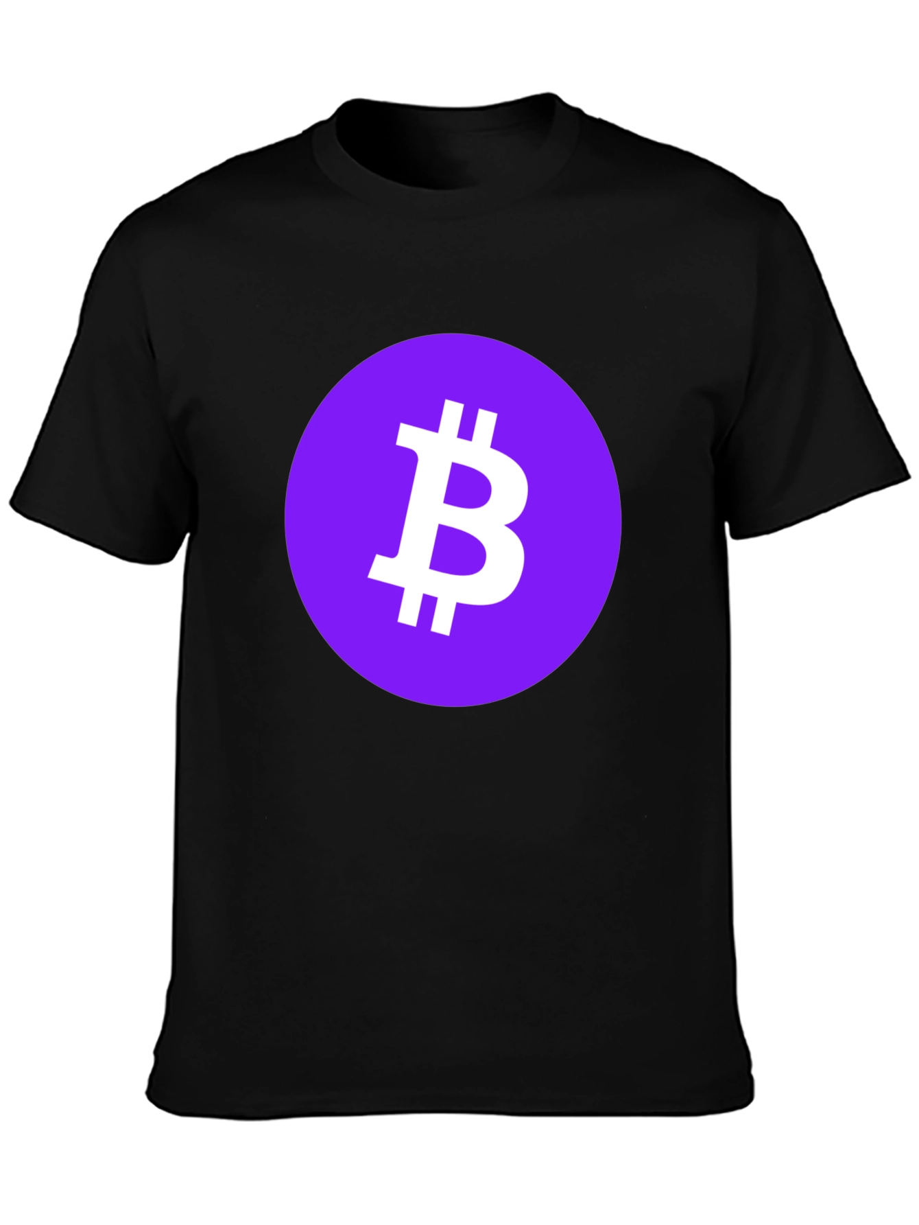 Bitcoin Crypto Tee - Purple Circle Black T-Shirt