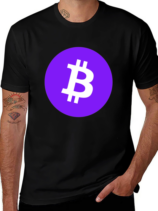 Bitcoin Crypto Tee - Purple Circle Black T-Shirt