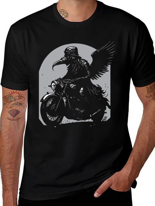 Raven Rider Graphic T-Shirt - Black
