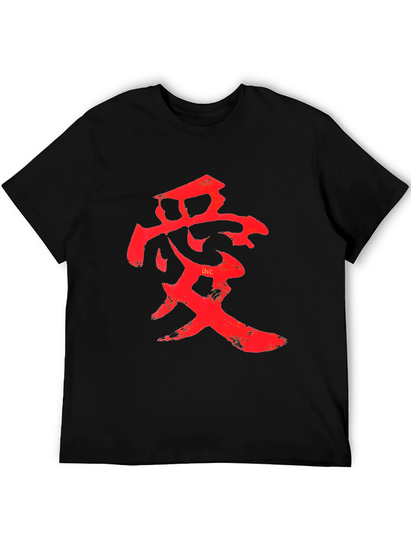 Red Love Symbol Graphic Black T-Shirt