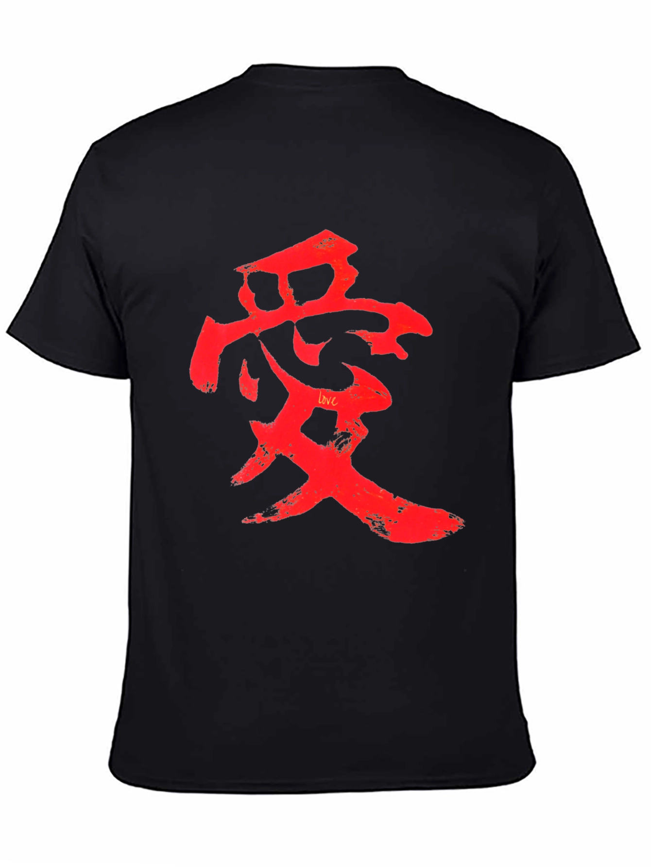 Red Love Symbol Graphic Black T-Shirt