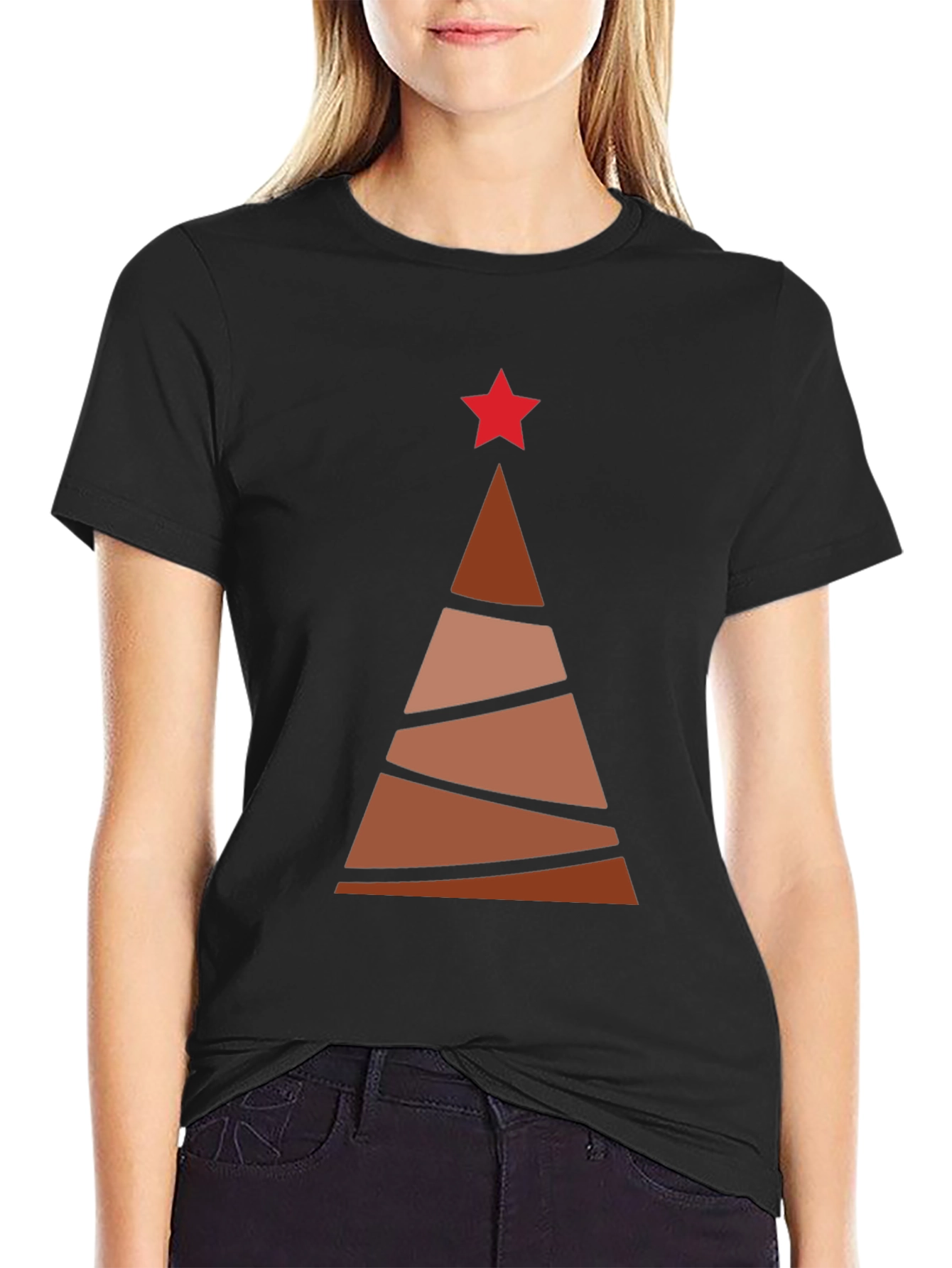 Abstract Christmas Tree Graphic Tee - Holiday Style