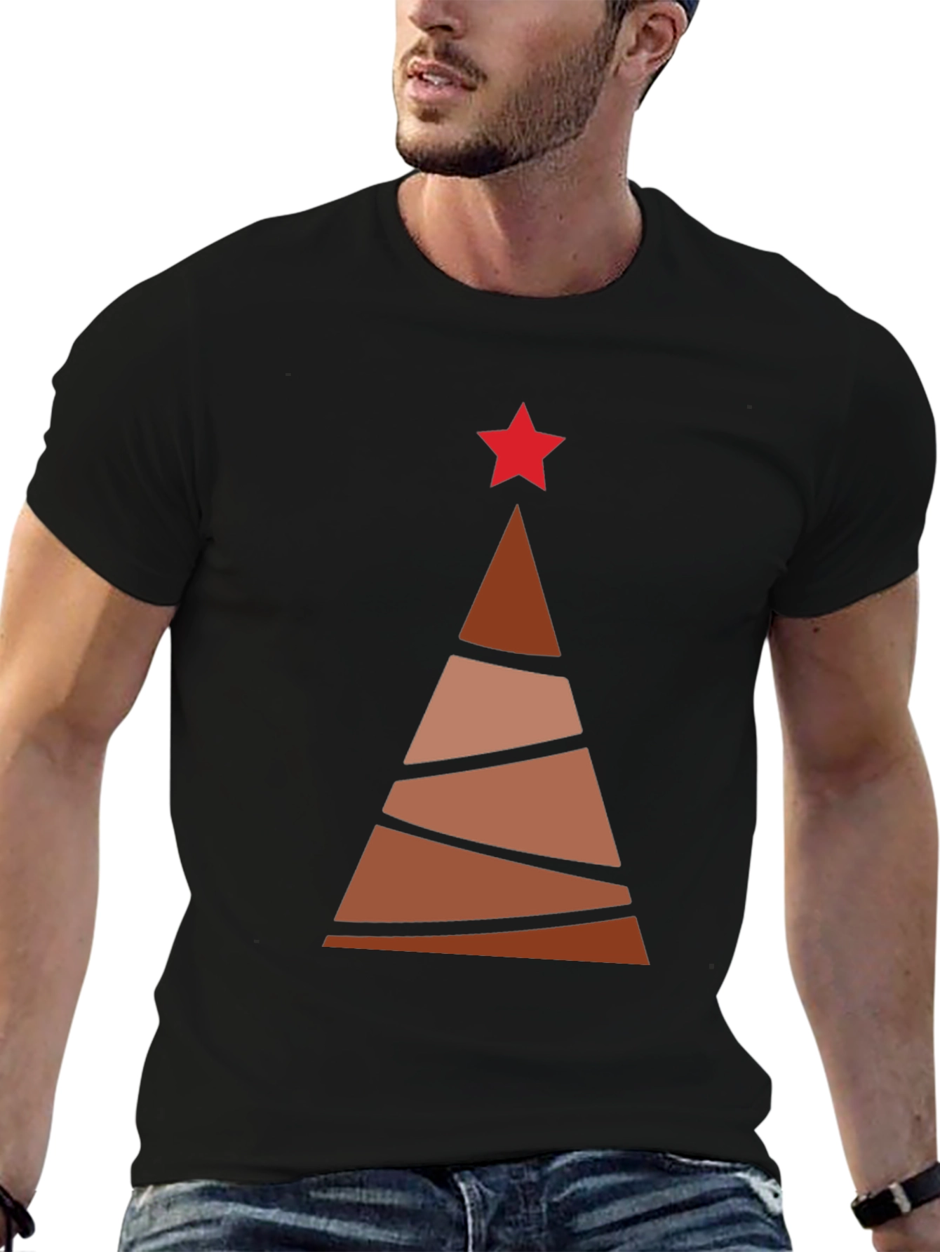 Abstract Christmas Tree Graphic Tee - Holiday Style