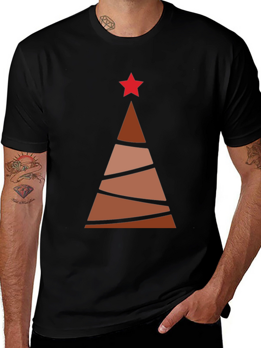 Abstract Christmas Tree Graphic Tee - Holiday Style