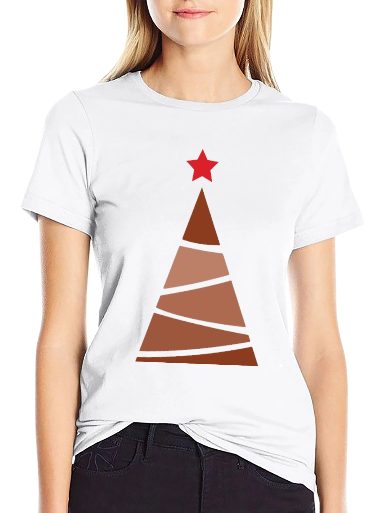 Abstract Christmas Tree Graphic Tee - Holiday Style