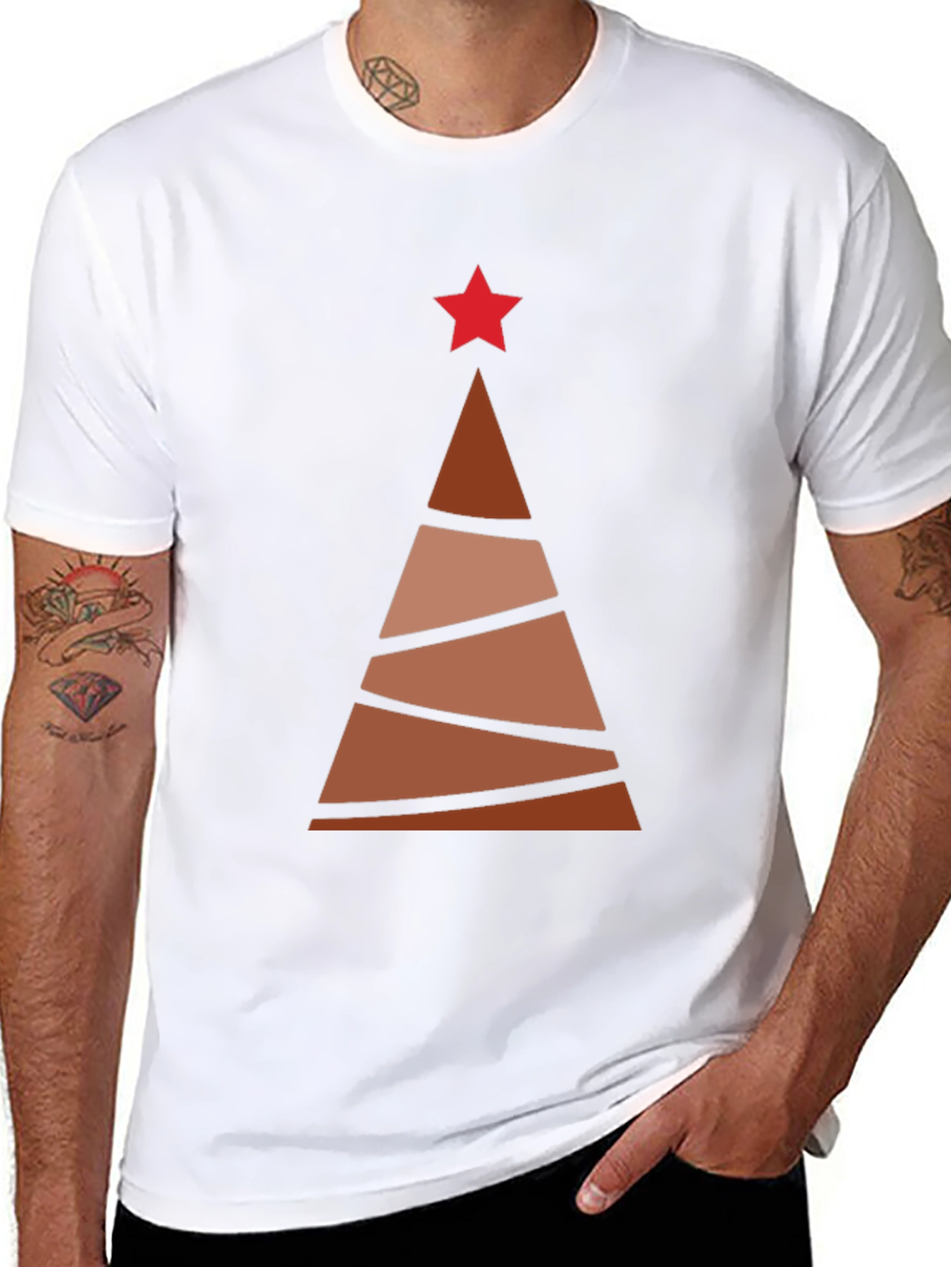 Abstract Christmas Tree Graphic Tee - Holiday Style