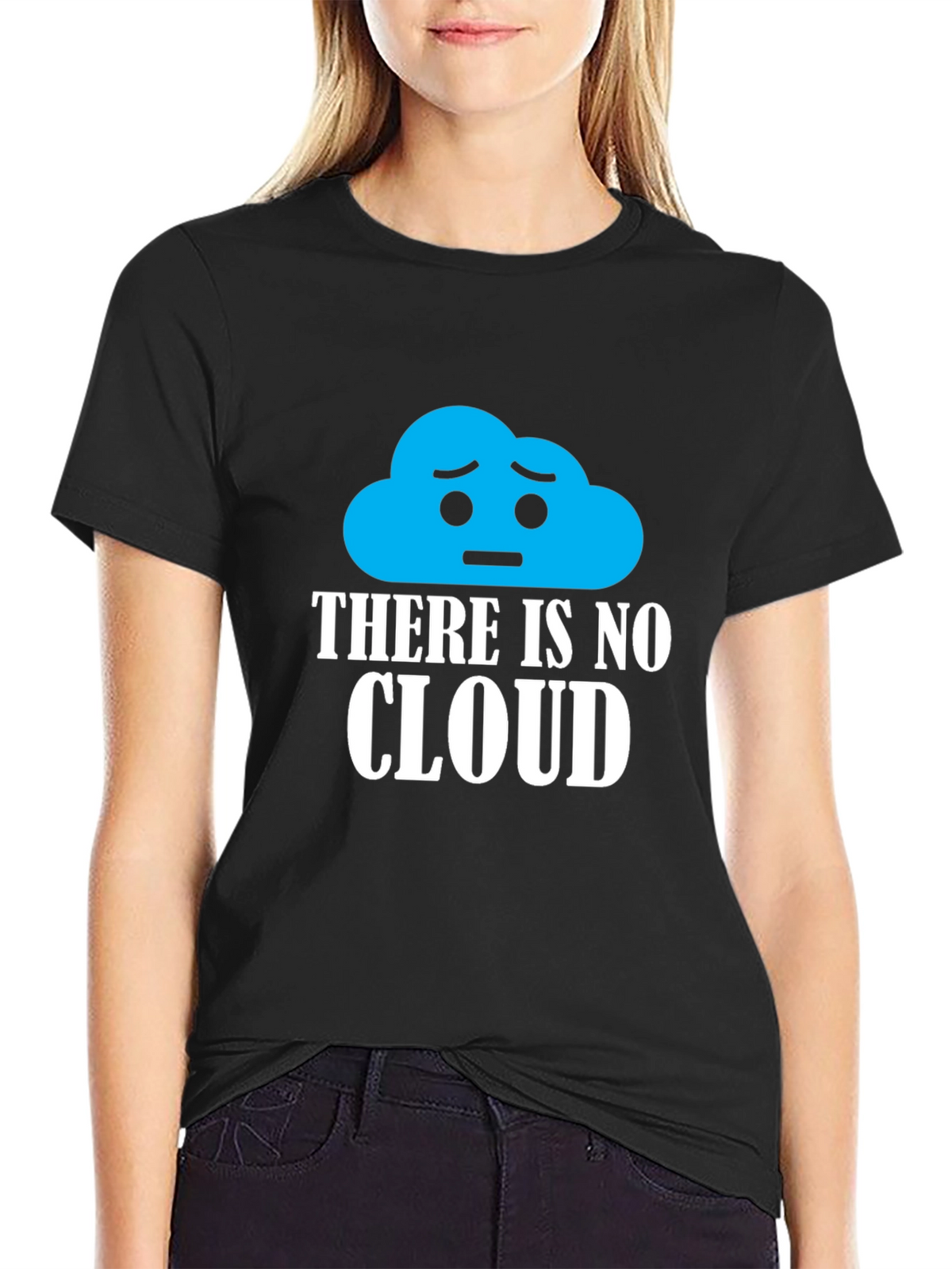 No Cloud Graphic Print Black T-Shirt
